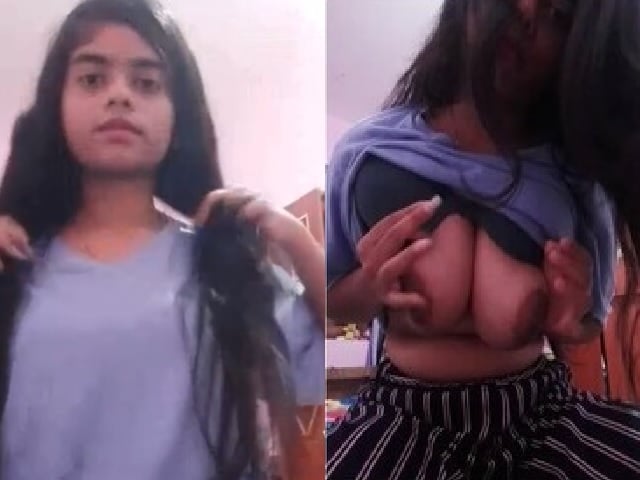 First time boob show by hot girlfriend in topless